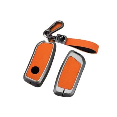 Imagem de Capa anti-riscos de liga de zinco para chave de carro, compatível com BMW X1 U11 / 7 Series G70 I7 X7 G07 LCI IX I20 G09 XM U06 G81 M3 2023(Rope Buckle-Orange)