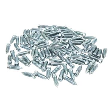 Imagem de Dioche 100pcs M8 Picos de Pneus Antiderrapantes Pregos de Roda para Carregador Skid Steer Empilhadeira Trator Motocicleta Heavy Duty Tungstênio Aço Alumínio Neve Gelo Grip Enhancer