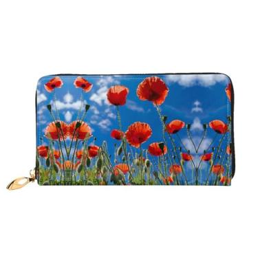 Imagem de XLLingL Carteiras de cartão de crédito impressas, bolsas longas de couro femininas, carteiras com zíper, carteira de viagem simples