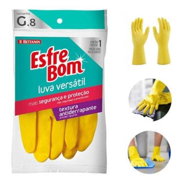 Imagem de Luva Versatil Multiuso Latex G Amarela Esfrebom