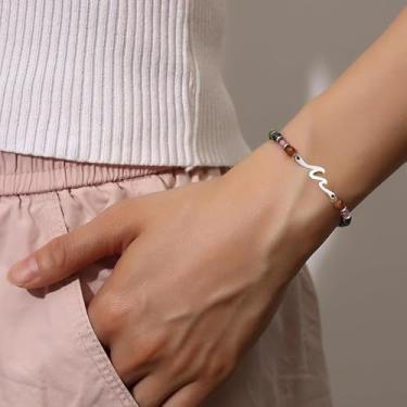 Imagem de Presentes de aniversário de melhor amiga para mulheres, pulseira de amizade, pulseira de irmã, joia ajustável, Medium, Latão, Sem Pedra Preciosa