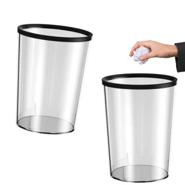 Imagem de Kit 2 Lixeiras Redonda com Anel de Pressão 10 Litros banheiro Cozinha 