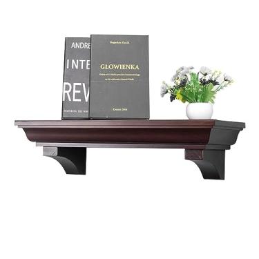 Imagem de Prateleiras flutuantes para casa para armazenamento de decoração de parede, prateleiras de madeira maciça montadas na parede para quarto, sala de estar, banheiro, cozinha, prateleiras de borda