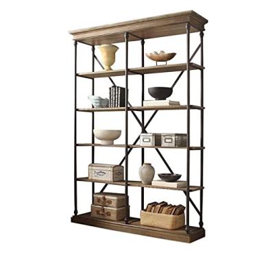 Imagem de Prateleira de madeira maciça estilo industrial para quarto, prateleira de exibição retrô para sala de estar (cor: 24 x 13 x 71 pol/60 x 33 x 180 cm) (59 x 13 x 71 pol/140 x 33 x 180 cm)