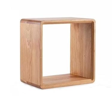 Imagem de Prateleiras flutuantes rústicas montadas na parede quadradas flutuantes, rack de armazenamento de grade de madeira maciça, prateleiras decorativas de madeira de fazenda, armazenamento de exibição