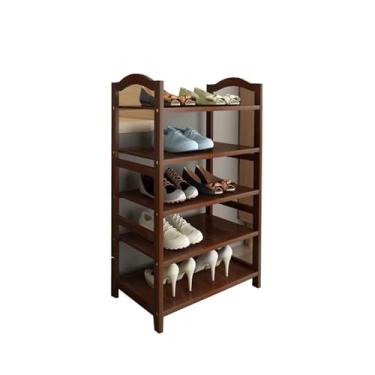 Imagem de FENOKD Sapateira, suporte para sapatos, prateleira de madeira de 5 níveis com alça organizadora de armazenamento de sapatos para corredor de entrada, requintada, bonita para perseguir Hap,