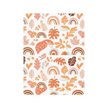 Imagem de xigua Lençol de berço colorido de algodão arco-íris para meninas e meninos, lençol macio e respirável adequado para berço padrão e cama de criança pequena