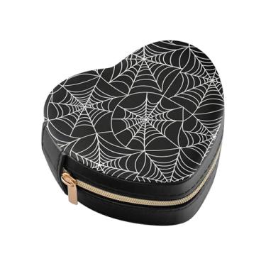 Imagem de Burbuja Mini caixa de joias em forma de coração de Halloween para mulheres e meninas, estojo portátil organizador de armazenamento para brincos, anéis, colares e pulseiras