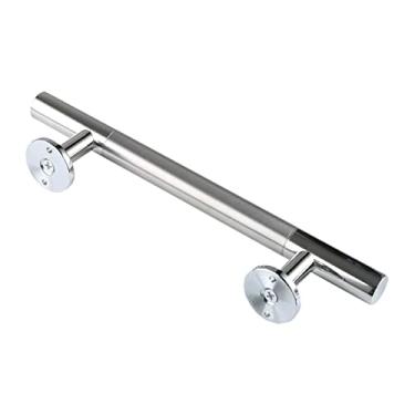 Imagem de Maçanetas e puxadores de porta de correr de celeiro, instalação externa interna para portas de madeira, portas, garagens, celeiros, galpões, conjunto de ferragens de 220 mm