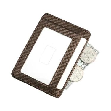 Imagem de Carteira Masculina Ultra Fina Em Couro PU Com Bloqueio RFID, Minimalis