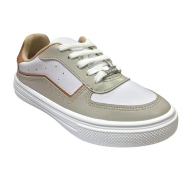 Imagem de Tênis Feminino Moleca Casual Napa Branco/Cinza 5796.107