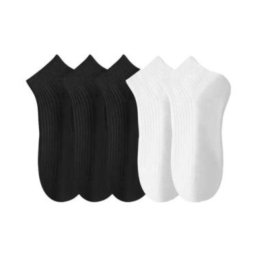 Imagem de Meias Invisíveis Femininas 5 Pares Algodão Absorvente De Suor Cano Bai