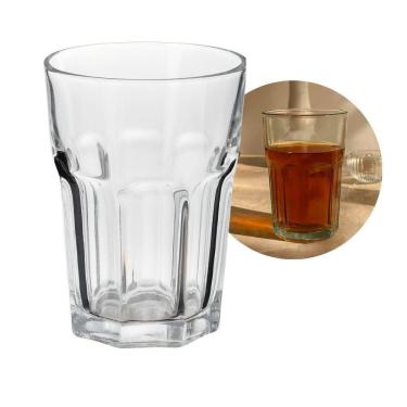 Imagem de Copo De Vidro Facetado Transparente água Suco 400ml Class Home