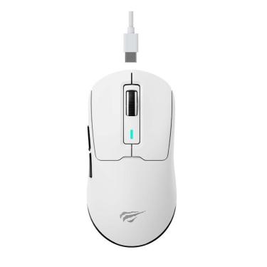 Imagem de Mouse Gamer Sem Fio Havit MS969SE White, 8000 DPI, 6 Botões, Wireless, Bluetooth e USB-C, Branco-Unissex