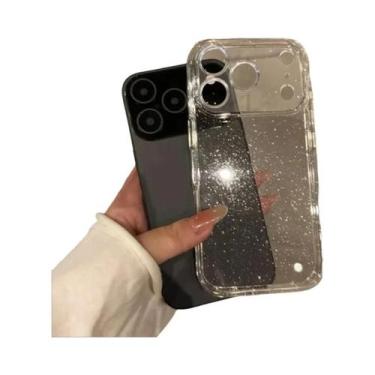 Imagem de Capa Traseira Transparente Anti-impacto Com Glitter E Borda Reforçada 