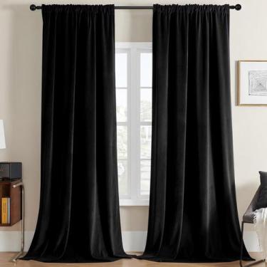 Imagem de Cortinas Joydeco Black Velvet 183x183cm 2 painéis Blackout