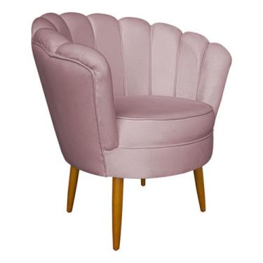 Imagem de Poltrona Pétala De Veludo Luxo Decorativa Liberty Móveis Rosê