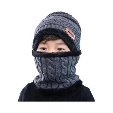 Imagem de Conjunto De Gorro E Cachecol Infantil De Inverno Com Forro De Lã, Gorr