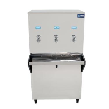 Imagem de Bebedouro Industrial Coluna Knox 100L 2 Torneiras Geladas 1 Torneira Natural Inox (KX10)
