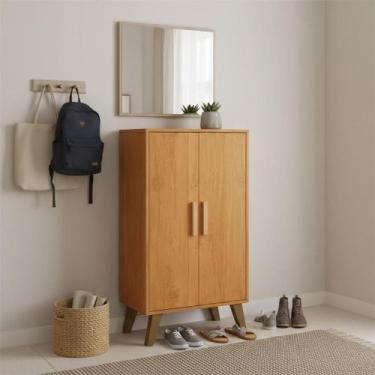 Imagem de Armário Multiuso Guarda Roupas 2 portas Lavanderia Mobe Cor Nature - M