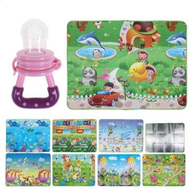 Imagem de Kit Chupeta Bico Alimento Rosa Tapete Atividade Interativo Educativo S