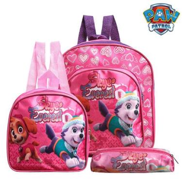Imagem de Kit Mochila Escolar Pequena Patrulha Canina Skye Costas