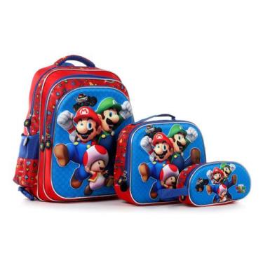 Imagem de kit mochila de rodinha e costas escolar infantil varios personagens ar