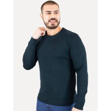 Imagem de Suéter Calvin Klein Jeans Masculino Crewneck Tricot Mini Logo Azul Marinho-Masculino