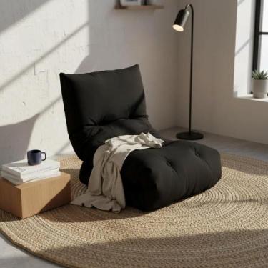 Imagem de Futon Colchonete Dobrável De Espuma Preto Solteiro 165cm - Nexo Varitt