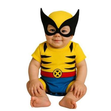 Imagem de Body de Bebê Personalizado Temático Wolverine com Mascara Tecido - Bod