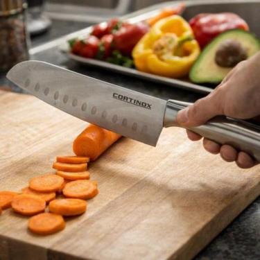 Imagem de Cutelo Inox Cortador Descascador Faca Carne Amolada Desosador Talheres