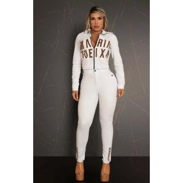 Imagem de Jaqueta jeans side band maria gueixa, G, Branco