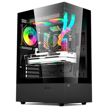 Imagem de Gabinete Gamer Aquarius MT-G860BK com Vidro Temperado Frontal e Lateral Usb 3.0 Atx Preto C3tech