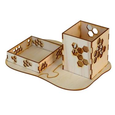 Imagem de Organizador de Documentos em MDF Cru 3MM Corte a Laser sem Pintura 5CM X 9CM Lenobre