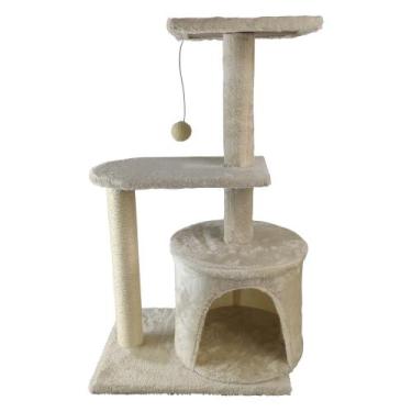 Imagem de Arranhador de Gato 3 Andares Grande Casinha Descanso Casa Animal de Es