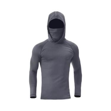 Imagem de Camiseta Masculina De Manga Longa Com Capuz Para Atividades Físicas, P