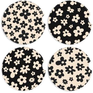 Imagem de Descanso para Copos Boao 6,5 cm Floral - Pacote com 4 Unidades
