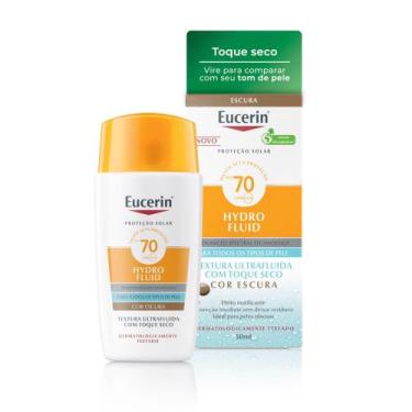 Imagem de Protetor Solar Facial Eucerin Hydro Fluid Cor Escura FPS 70 50ml