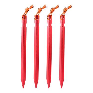 Imagem de Estacas de acampamento, Estacas de barraca de metal 18 CM para ancoragem de tendas de acampamento para caminhadas(vermelho)