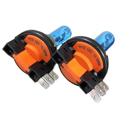 Imagem de Kesoto Lâmpadas de farol de halogêneo brancas H15 - 2X lâmpadas de halogênio brancas H15 6000K 12V 55w DRL para Audi/BMW/Ford VW Golf Mk6 MK7 fonte de luz de carro