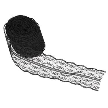 Imagem de Renda, Nylon Confortável Estilo Vintage Uso Simples Fita de Renda Durável Reutilizável para Uso Diário para Decoração de Casamento(Preto)