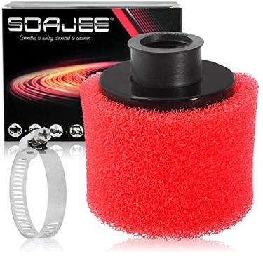 Imagem de SOAJEE Filtro de ar de 1,1" 28 mm para 50cc - 90cc 110cc 125cc 150cc GY6 Motor Motocicleta ATV Quad Scooter Go Kart Mini Moto Bolso Pit Dirt Racing Super Bike XR50 Kawasaki Suzuki Yamaha 27mm 29mm Vermelho