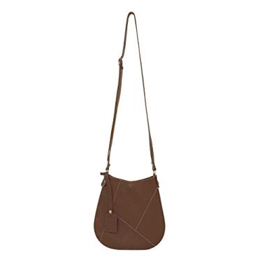 Imagem de Bolsa De Couro Legítimo MAcio Transversal com Fecho Seguro e Costura Reforçada (Chocolate)