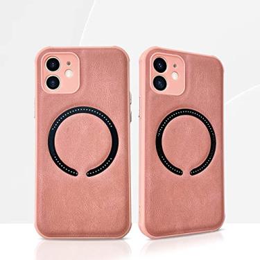 Imagem de Capa traseira em PU de luxo para iPhone 14 13 Pro Max 12 Mini 11 Xr X Xs 7 8 Plus se 2020 Capa de couro comercial para telefone, rosa (apenas 1), para iphone 14Max