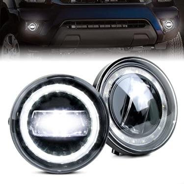 Imagem de Faróis de neblina LED para Tacoma Tundra Solara, KEWISAUTO Lâmpadas de neblina dianteiras de LED com DRL para Toyota Tacoma 2005-2011 / Tundra 2007-2012 / Solara 2004-2006 Acessórios (2 peças)