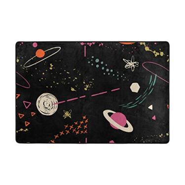 Imagem de ColourLife Tapete leve colorido Space Stars Galaxies, tapete macio, tapete de decoração para quarto de crianças, sala de estar, quarto, 182,88 x 122,94 cm