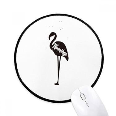 Imagem de Mousepads redondos de flamingo, preto e branco, antiderrapante, bordas costuradas, presente de escritório