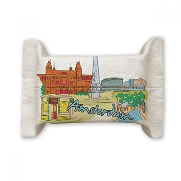 Imagem de Netherlands Armsterdam Suporte de capa de papel para lenços faciais, bolsa de linho de algodão