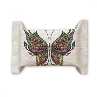 Imagem de Linda borboleta colorida decorativa asas de papel para lenços faciais, bolsa de linho de algodão