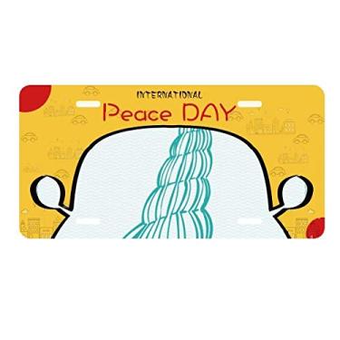 Imagem de DIYthinker Placa de carro com ilustração de caracol Blue Marine Life Decoração de carro Dia da Paz